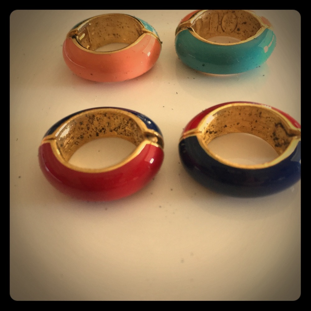 Kenneth Jay Lane KJL reversible clip earrings set